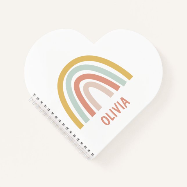 Cuaderno Personalizado el arcoiris del Boho Pastel (Anverso)