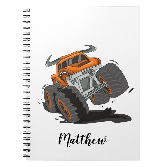 Cuaderno Personalizado el nombre del camión de los niños ne (Frente)