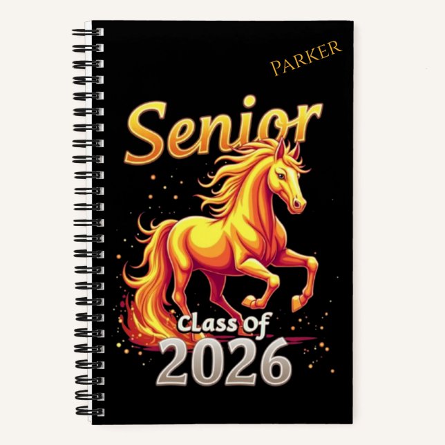 Cuaderno Personalizado el segundo año de 2026 del caballo d (Anverso)