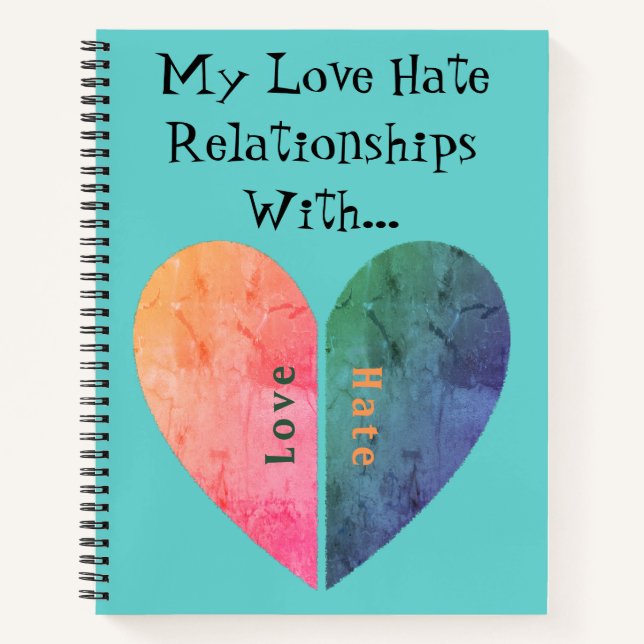 Cuaderno Personalizado Elegant Broken Heart Love Blue Journ (Anverso)