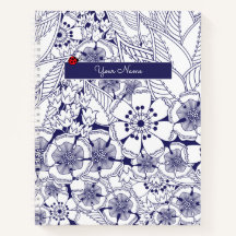 Cuaderno Personalizado Elegante Blanco Azul