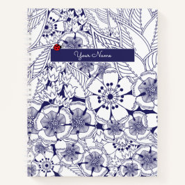 Cuaderno Personalizado Elegante Blanco Azul