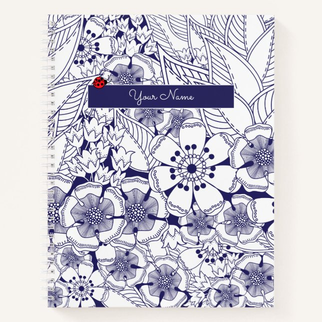 Cuaderno Personalizado Elegante Blanco Azul (Anverso)