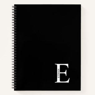 Cuaderno personalizado elegante con monograma y no