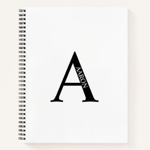 Cuaderno personalizado elegante con monograma y no
