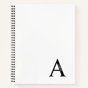 Cuaderno personalizado elegante con monograma y no