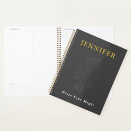 Cuaderno personalizado elegante gris oscuro – Eleg
