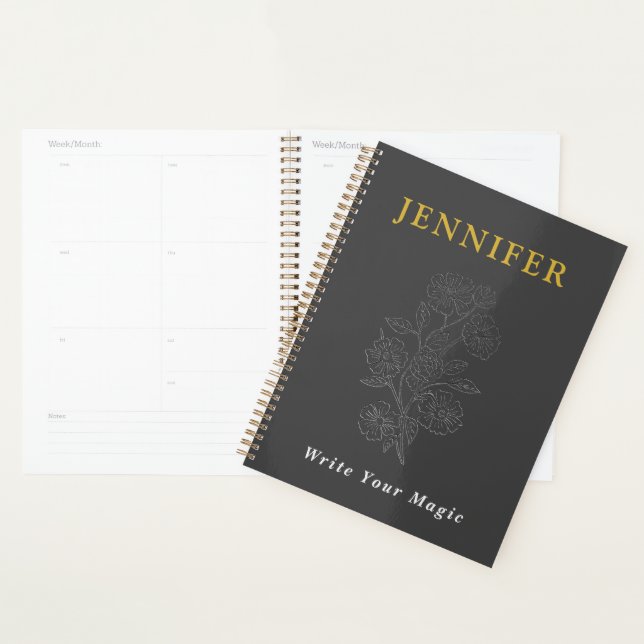 Cuaderno personalizado elegante gris oscuro – Eleg (Demostración)