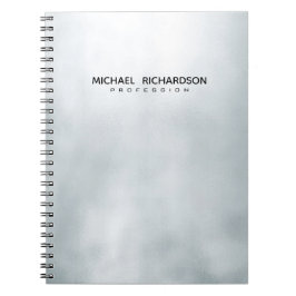 Cuaderno Personalizado Elegante Masculino Plateado