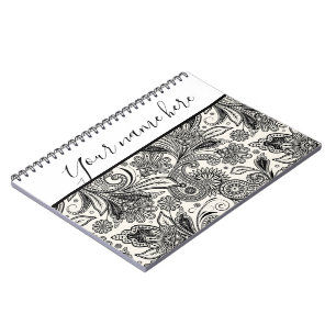 Cuaderno personalizado en blanco y negro con estam