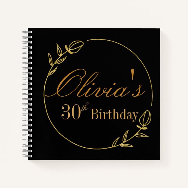 Cuaderno Personalizado en negro y dorado (Anverso)