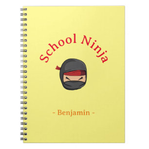 Cuaderno Personalizado Escolar Ninja Tapa Amarilla