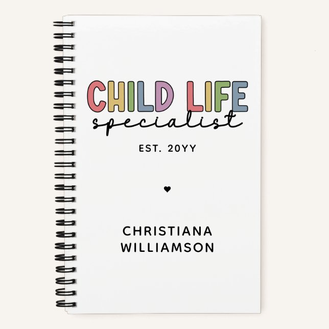 Cuaderno Personalizado Especialista en Vida Infantil CCLS (Anverso)