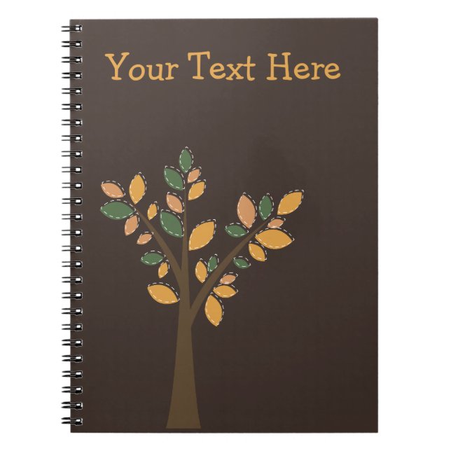 Cuaderno personalizado espiral de Brown del árbol (Frente)
