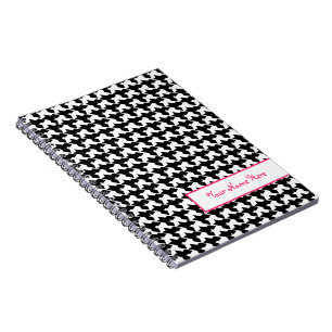Cuaderno personalizado espiral de Houndstooth