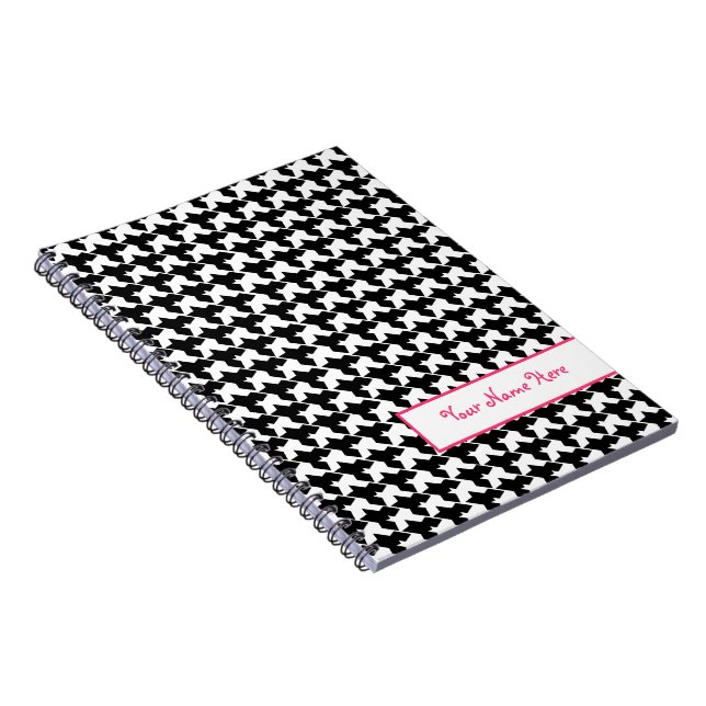 Cuaderno personalizado espiral de Houndstooth (Lado Derecho)