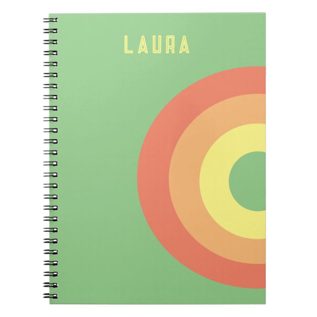 Cuaderno personalizado Espiral Portátil blanco arcoiris ros (Frente)