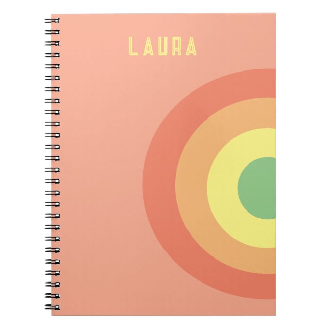 Cuaderno personalizado Espiral Portátil blanco arcoiris ros (Frente)
