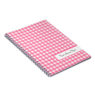 Cuaderno personalizado espiral rosado de la guinga