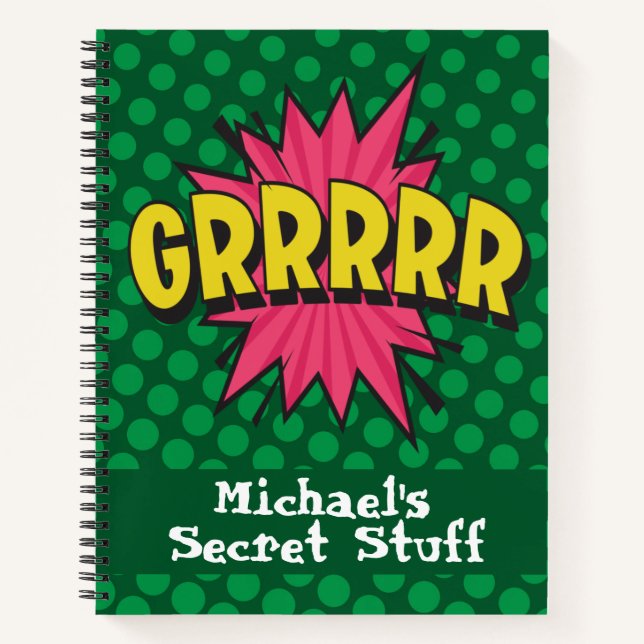 Cuaderno personalizado estilo cómic arte pop (Anverso)