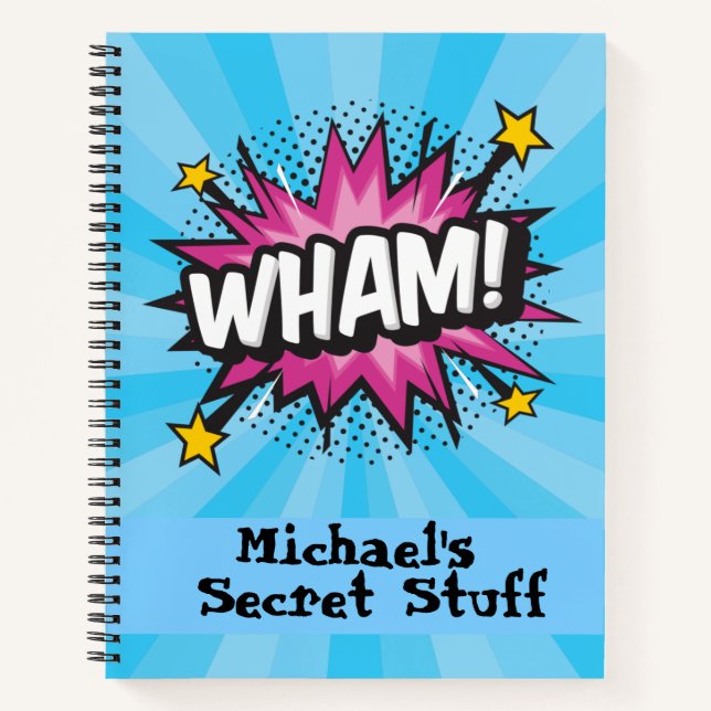 Cuaderno personalizado estilo cómic de arte pop (Anverso)