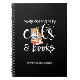 Cuaderno Personalizado FÁCILMENTE DISTRAÍDO POR GATOS Y LIB