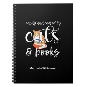 Cuaderno Personalizado FÁCILMENTE DISTRAÍDO POR GATOS Y LIB