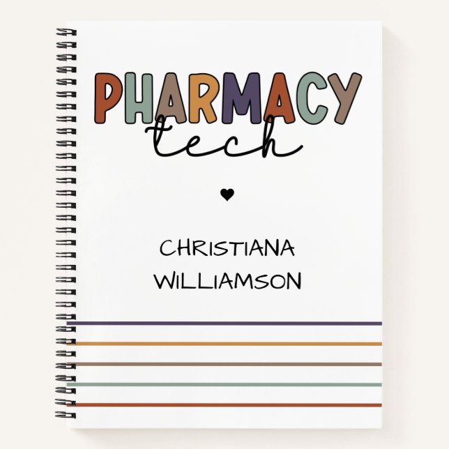 Cuaderno Personalizado Farmacia Tecnología Retro Técnico Fa (Anverso)