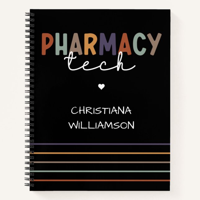 Cuaderno Personalizado Farmacia Tecnología Retro Técnico Fa (Anverso)