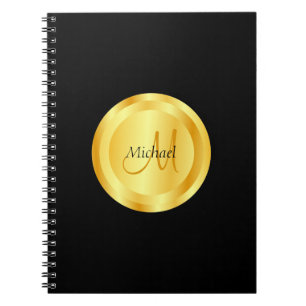 Cuaderno Personalizado Faux Gold Elegant Template Monograma