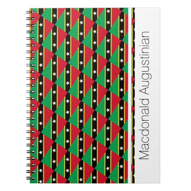 Cuaderno PERSONALIZADO FLAG ST KITTS Añadir el nombre del d (Frente)