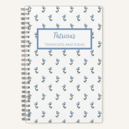 Cuaderno Personalizado Flor Azul