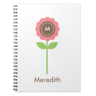 Cuaderno personalizado flor del monograma