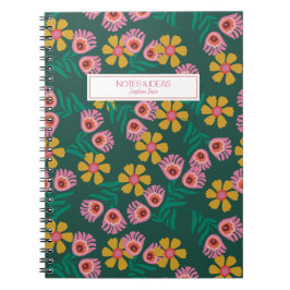 Cuaderno personalizado floral bonitos verdes notas ideas po