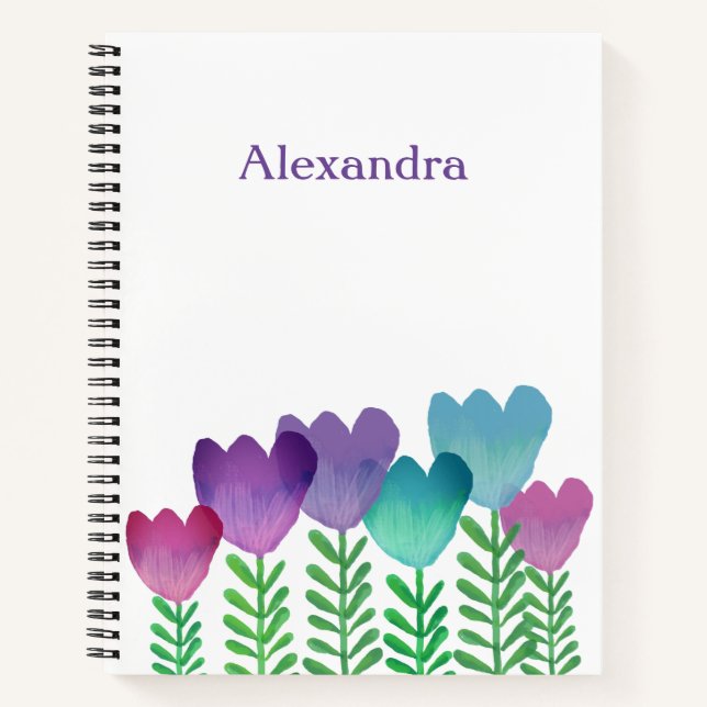 Cuaderno Personalizado floral colorido (Anverso)