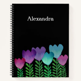 Cuaderno Personalizado floral de color bonito