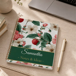 Cuaderno Personalizado Floral de Frutas con Nombre