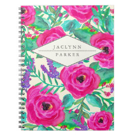 Cuaderno personalizado floral fresco