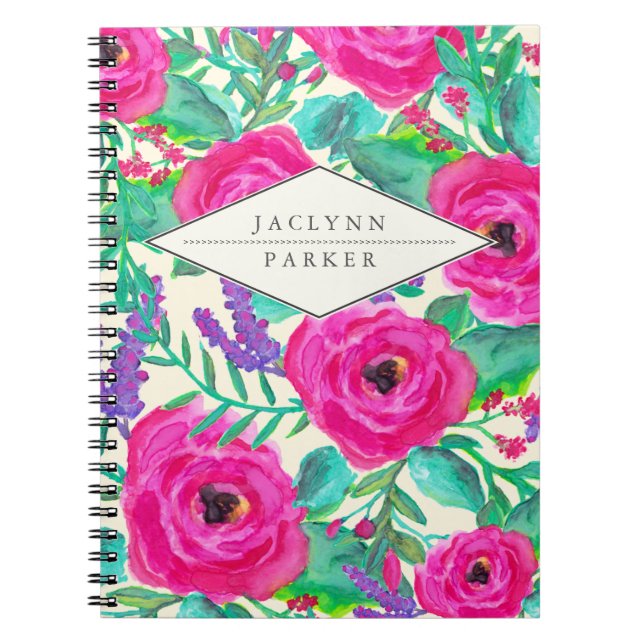 Cuaderno personalizado floral fresco (Frente)