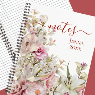 Cuaderno PERSONALIZADO FLORAL ROSA FEMENINO