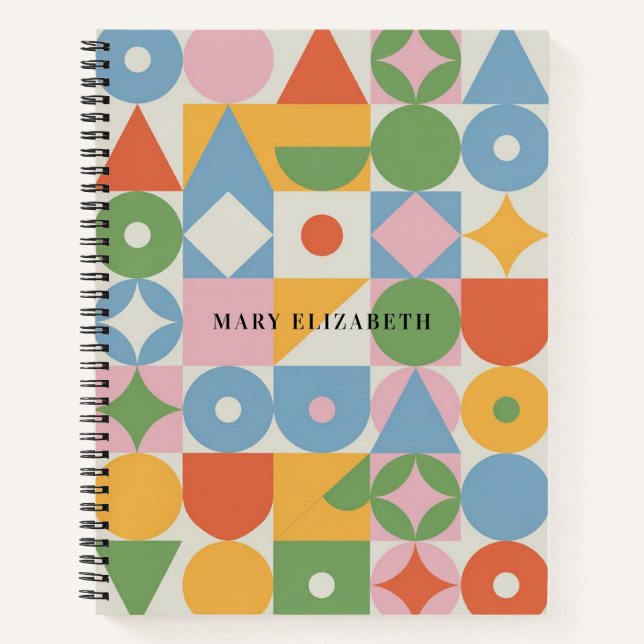 Cuaderno Personalizado Formas Geométricas Pastel (Anverso)