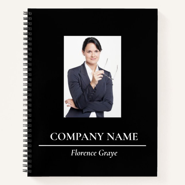 Cuaderno Personalizado foto corporativa negro (Anverso)