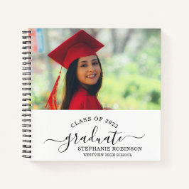 Cuaderno Personalizado Foto Moderno Elegante Graduado Invit