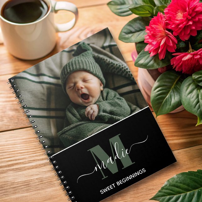 Cuaderno personalizado foto monograma bebé (Subido por el creador)