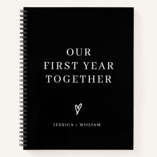 Cuaderno Personalizado Fotografía de Our First Year Togethe