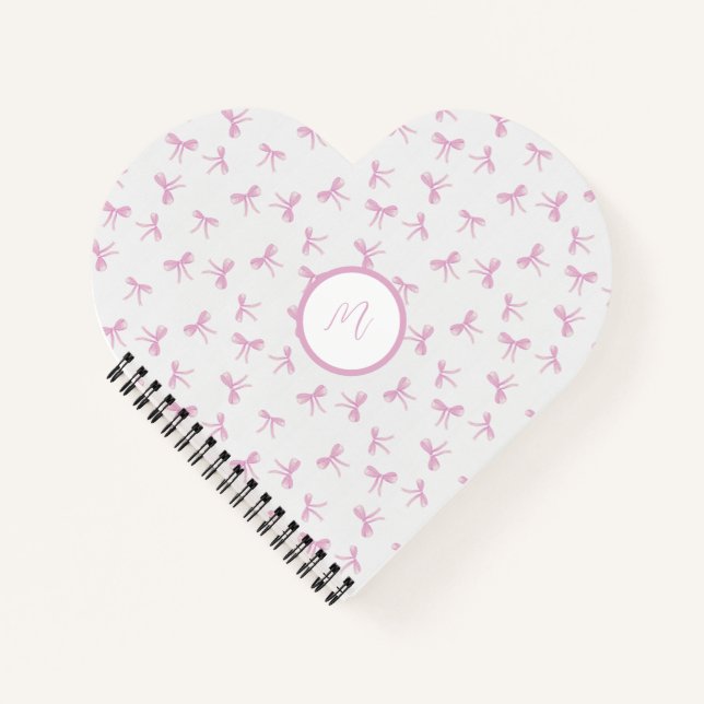 Cuaderno Personalizado Frilly Coquette acuarela rosa Corazó (Anverso)