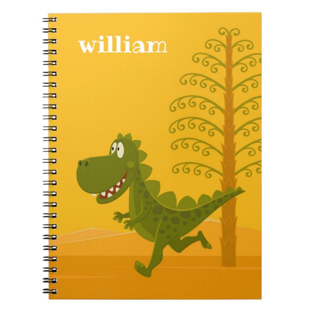 Cuaderno Personalizado Funny Dinosaur Jurassic Woodland (Frente)
