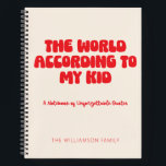 Cuaderno Personalizado Funny Kid Cita Primario Humor De Vid<br><div class="desc">Los niños tienen los pensamientos más divertidísimos, inesperados e inolvidables, y este cuaderno es el lugar perfecto para capturarlos a todos. Un diario divertido y sentimental diseñado para que los padres registren las citas aleatorias más divertidas, perspicaces y francamente de sus hijos. Una obligación para las madres, padres y abuelos...</div>