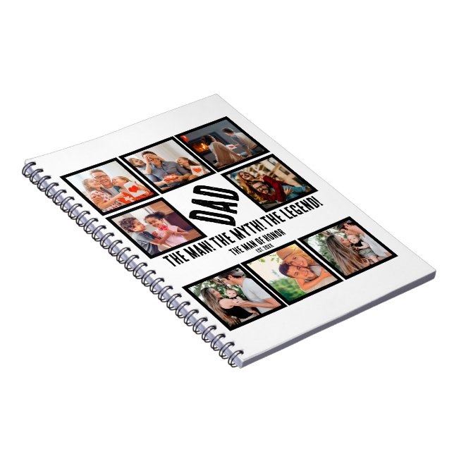 Cuaderno Personalizado Funny Padres Día de papá Regalo 8 Co (Lado Derecho)