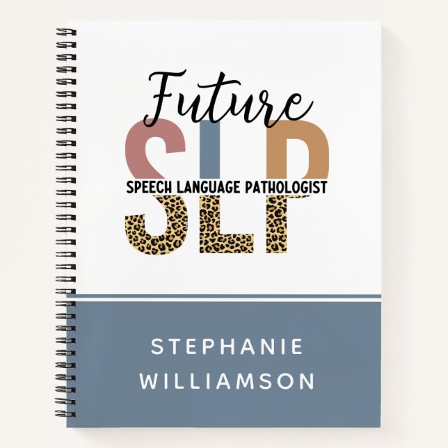 Cuaderno Personalizado Futuro SLP Speech Pathólogo Leopard  (Anverso)